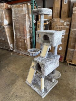 65 inch Tall Light Gray Cat Tree