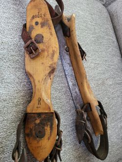 ⛸️ Vintage J. Nooitgedagt & Zn. IJlst Dutch Wooden Ice Skates – Original Leather Straps