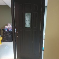 How Store 24-in Opens To The Left Black Door Brand New With Fancy Glass