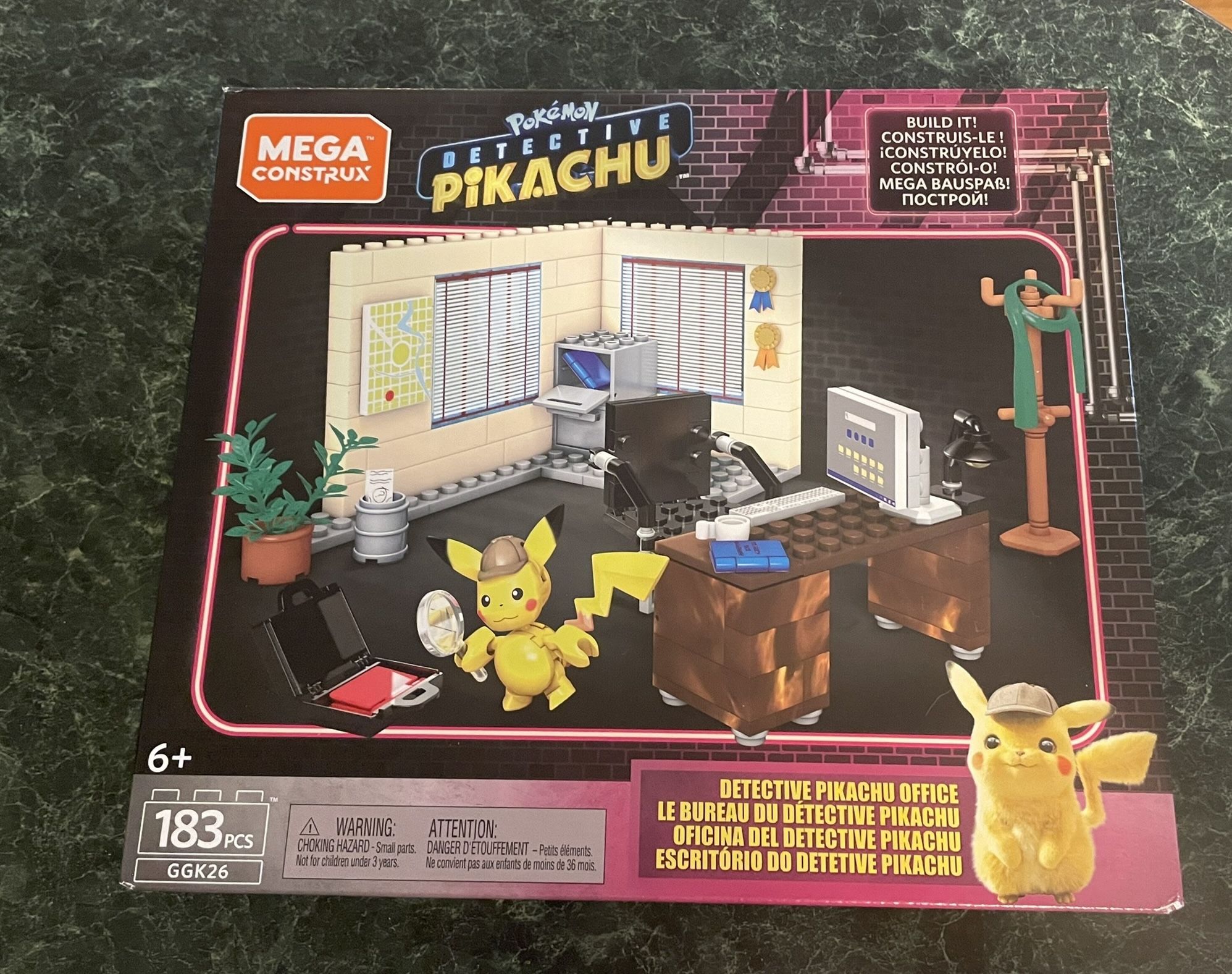 Mega Construx Pokemon Detective Pikachu Office Set, 183 pcs  New!