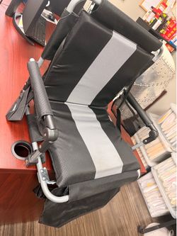 LET'S CAMP Folding Stadium Seat Bleacher Chair with Cup Holder, Mesh Bag and Hide Hooks, Portable Stadium Chair with Back and Cushion