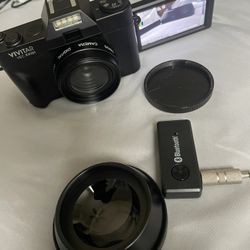 Vivitar Vec xx101 Camera With Lens Extension & Mike 