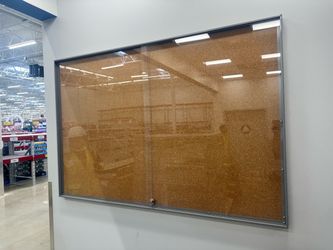 Large Enclosed Cork Bulletin Board