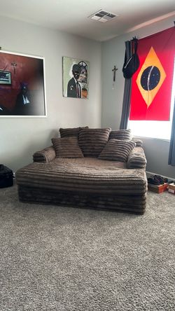 Oversized Corduroy Loveseat Chaise Sofa