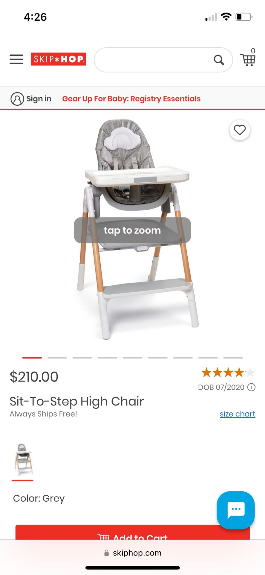 Skip hop Convertible High Chair And Kitchen Helper