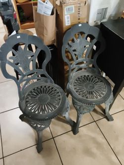1940s cast iron chairs