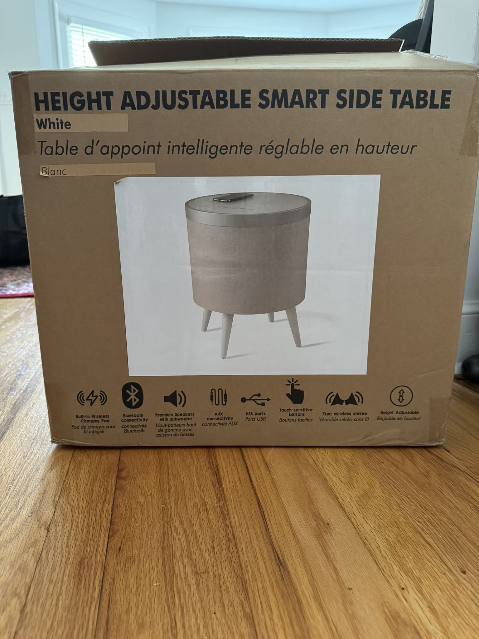 KOBLE Zain Side Table With Wireless Charge Pad 360 Degree Speaker