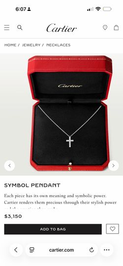 18K White Gold Brilliant Cut Diamond Cross Necklace