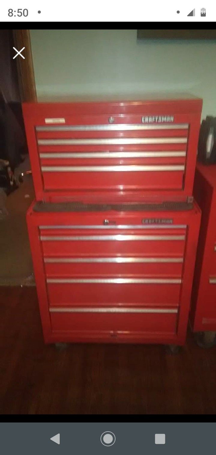 Craftsman 2 tier tool box/and tools