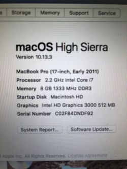 2011 17” MacBook Pro