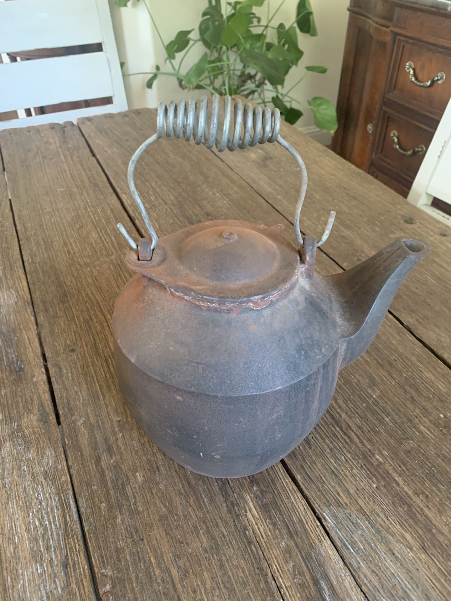 Vintage John Wright Cast Iron Tea Kettle