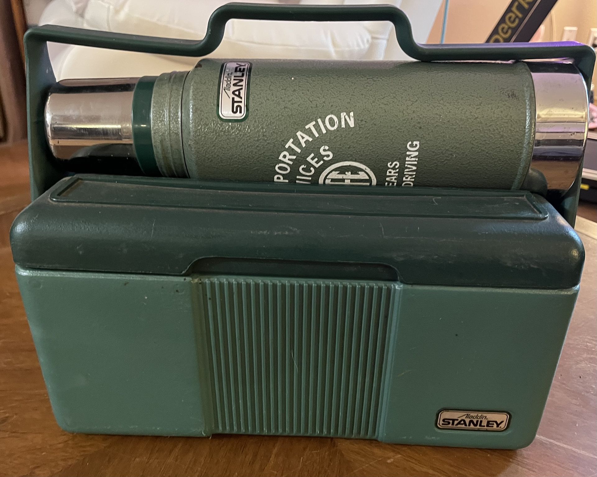 Vintage Green STANLEY ALADDIN Lunch Box Cooler 7 Qt with Thermos