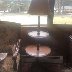 Antique Tiered Lamp Table