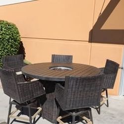 Abbyson Cassara 6-Piece High Dining Fire Set - Costco #(contact info removed) - Retail $2500- FREE DELIVERY