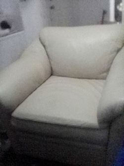 Cream leather couches