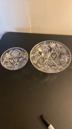 Footed cut glass pieces