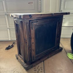 Rustic Real Wood Bar w/ Stools