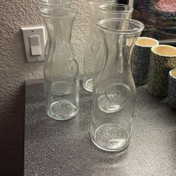 Five Clear Glass Serving Bottle 