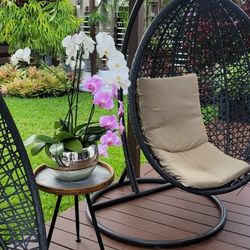 1 Silla De Patio Usada Cojin Gris 