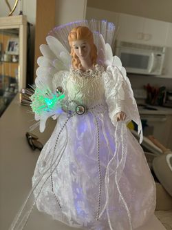 Angel - fiber optic - for the top of Christmas tree