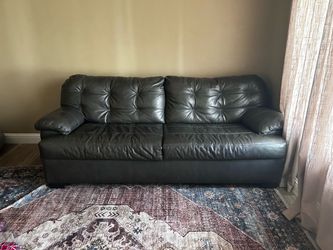 Leather sofa couch