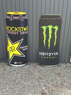 Monster and Rockstar Can Signs 