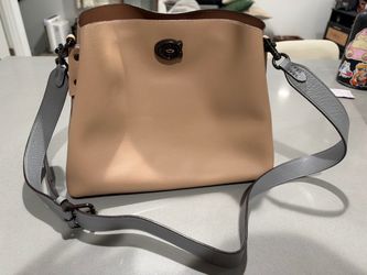 Coach Willow Bucket Bag in Taupe Pebbled Leather