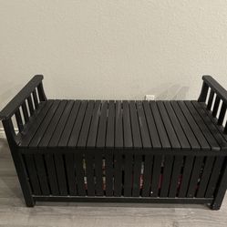 Black Entry Bench With Storage 