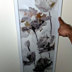 Framed Watercolor Floral Art Print - White Frame