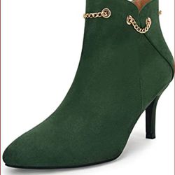 Ankle Boots-Faux Suede w/Zipper - NEW