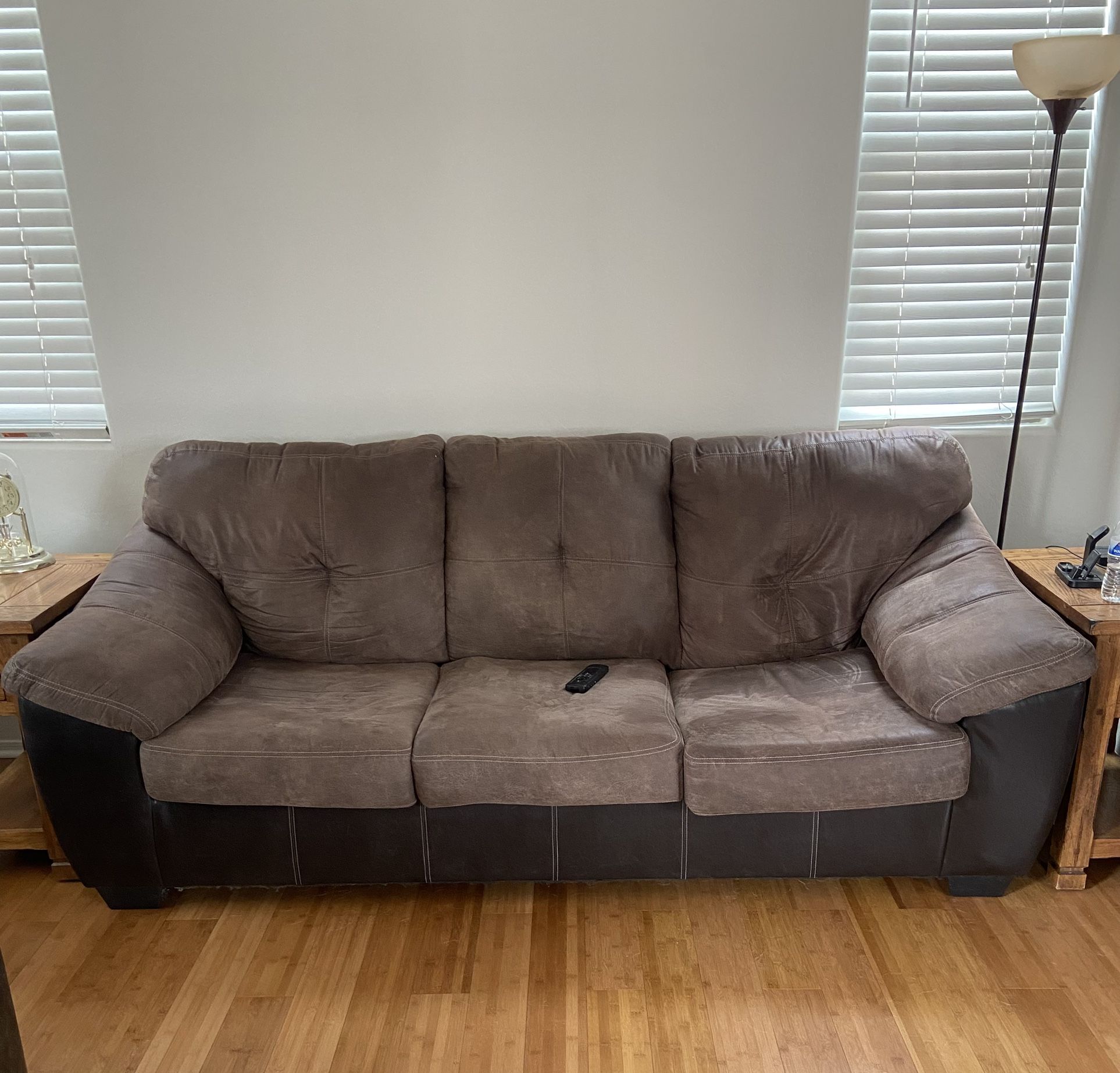 Brown Bomber Leather Full Size Sofa