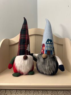 Christmas Gnome Plush Decorations Set of Two