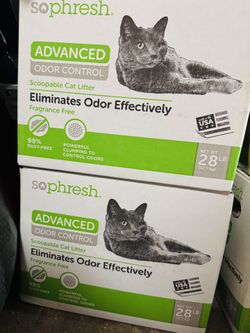 3 Boxes (84lbs) Sophresh Clumping Cat Litter 