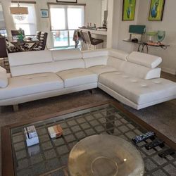 White Contemporary Sectional Sofa (New In Box)