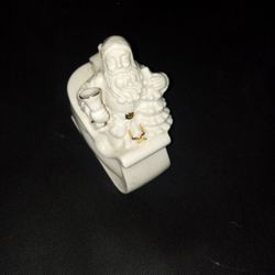 Lenox Santa In Sleigh Bone China Figurine 24K Gold Trim Christmas