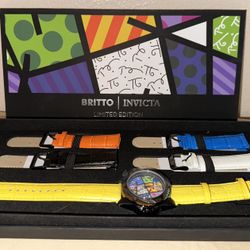 NIB BRITTO INVICTA 43mm Limited Edition #75/1000 Quartz Leather Watch #32405