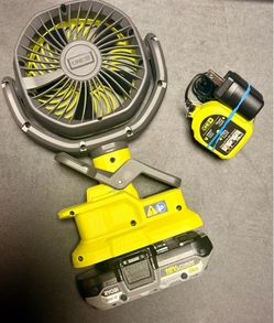 Ryobi 18V Cordless Clamp Fan kit with 2ah High Performance  Battery + Compact Charger