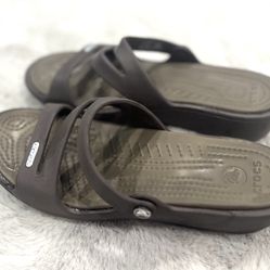 Crocs Women's Patricia Wedge Brown Slip-On Sandals