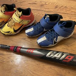 Cat 9 Baseball Bat And Youth Cleats