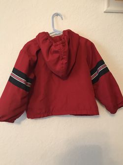Okie Dokie 3T-4T Red striped zipper,hoodie,warm jacket