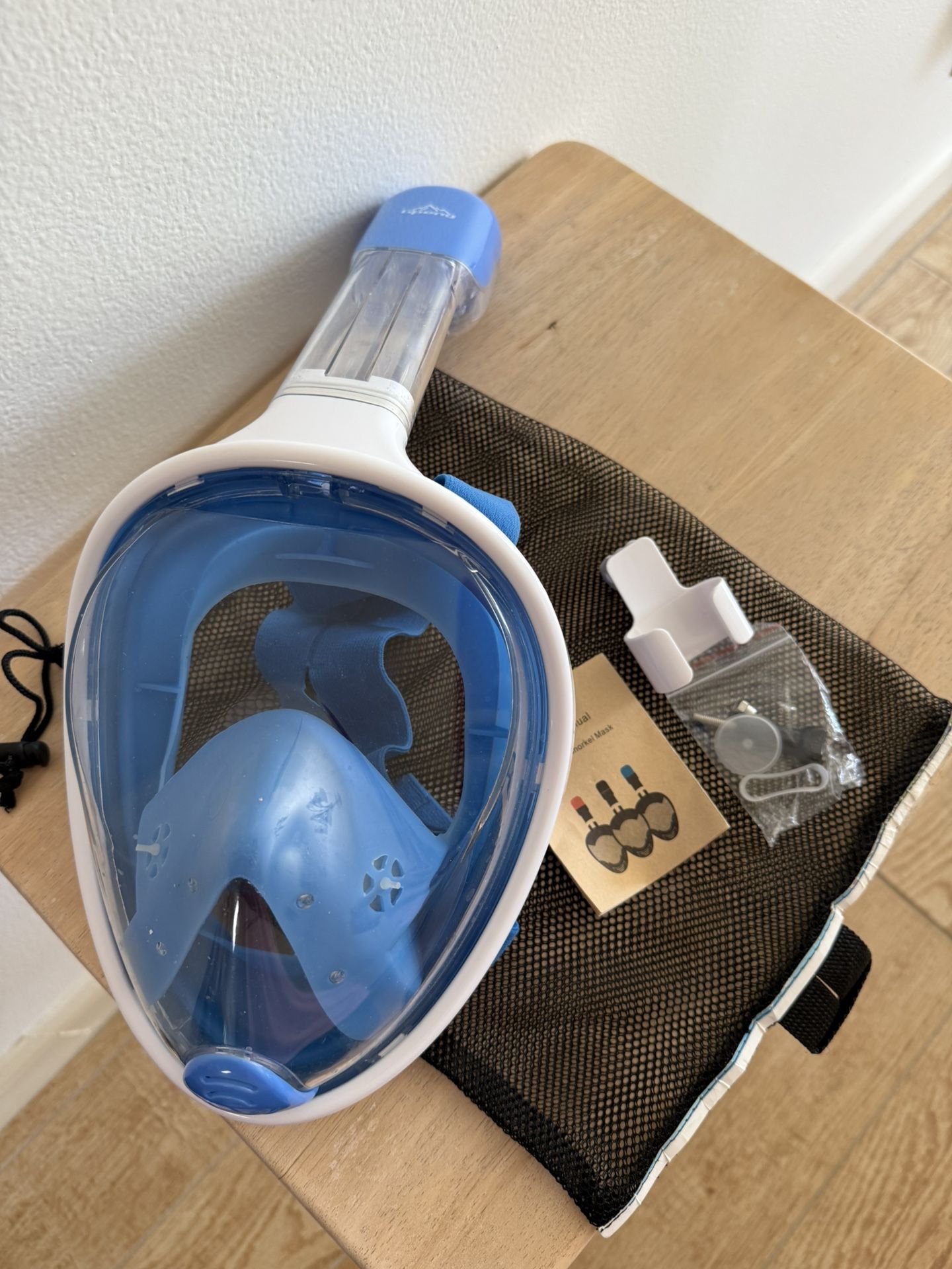 SNORKEL FULL FACE W/GOPRO ATTACHMENT ACCESSORIES & BAG