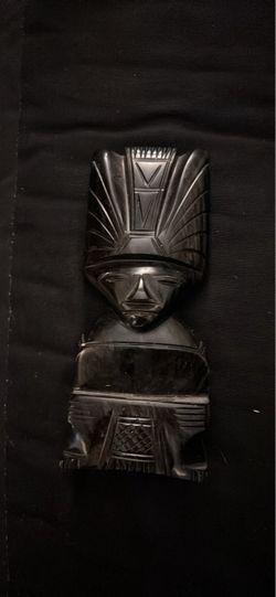 Black Stone Aztec/Mayan Carved Figure