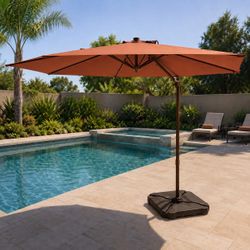 10 feet Cantilever Umbrella with 360-degree Rotation with Weights and Base