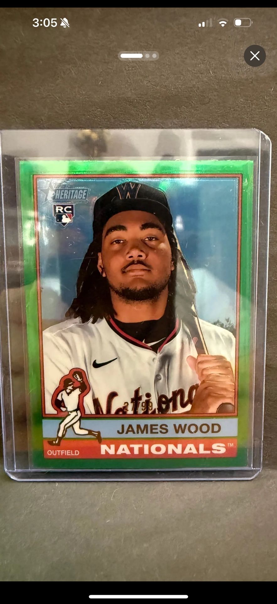 Topps Heritage 2025 James Wood Green Refractor #27/99