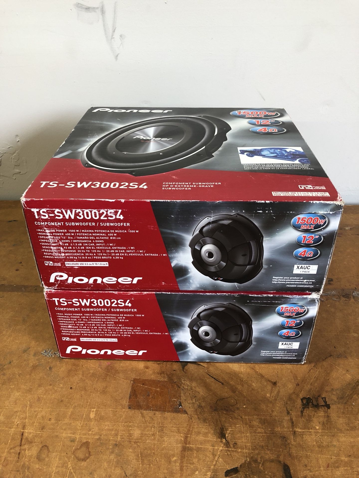 Pioneer 2 x 12” brand new TS-SW3002S4 subwoofer