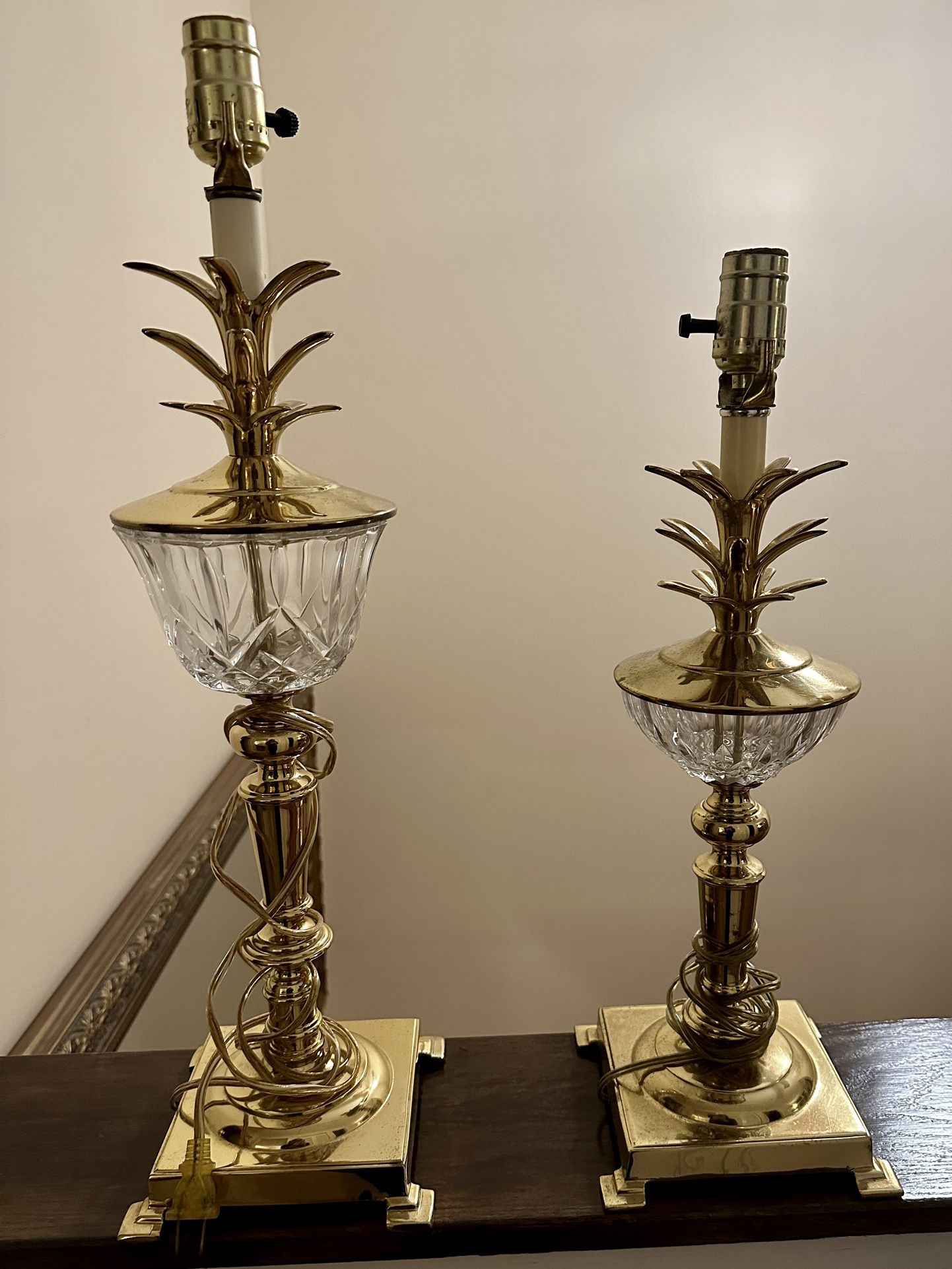 Vintage Brass Crystal Lamp $50 Each OBO