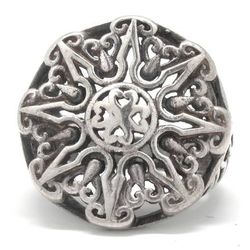 Mens Silver Celtic Cross Sun Ring