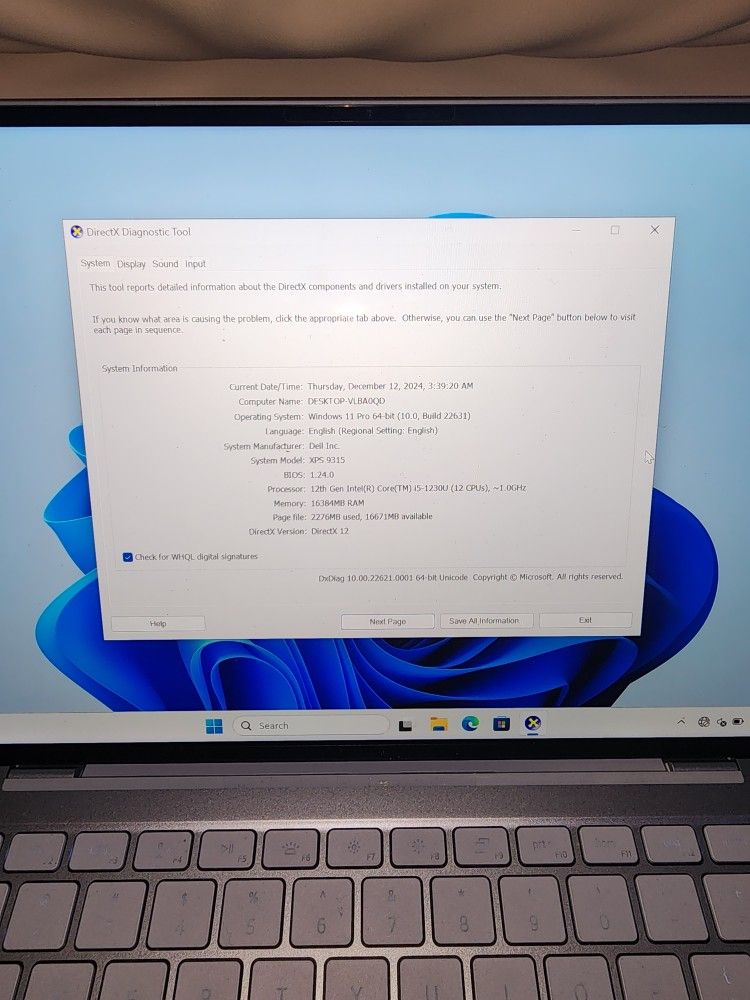 2023 Dell XPS 13" Intel Evo I-5 12 Generation 