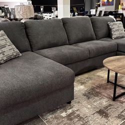 Double Chaise Ultra Comfy Gray Sectional Sofa - Very Large ⭐$39 Down Payment with Financing ⭐ 90 Days same as cash (P.H)