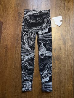Athleta Aurora Shine Black & White Marble Tight Leggings Size S